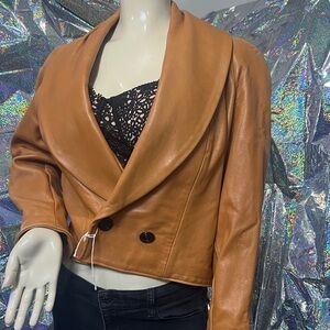 Women's Tan Double-Breasted Jacket